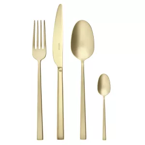 Sambonet 24-piece cutlery set 'Rock' PVD Antique Champagne