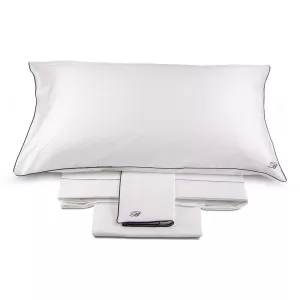 Set Lenzuola matrimoniale 4pz. Blumarine Home "Profilo Blu" Bianco