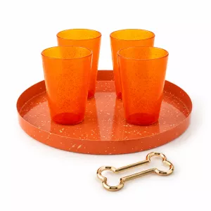 Aperitivo Gift Set: 4 Hand-Blown Cocktail Glasses, Tray & Bottle Opener