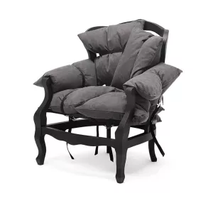 Mogg Armchair 7 Pillows Black Gray