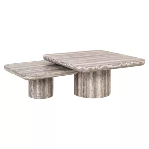 Richmond Interiors Set of 2 Dulce Grey Coffee Tables – Guangxi Marble
