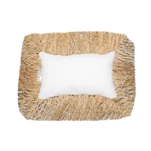 Outdoor rectangular Cushion with fringes MX Home White