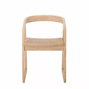 Bloomingville Sedia da Pranzo Serrone - Legno di Caucciù con Seduta Intrecciata