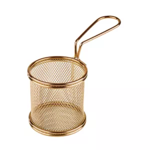 Paderno Cestino Porta Snack Buffet - Acciaio inox Oro Ø 9,0 H 8,5 cm