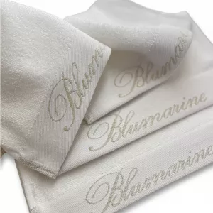 Blumarine Home Zestaw 4 Myjek Spa z Białej Bawełny Frotte