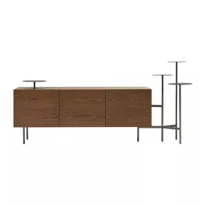 Mogg Credenza Ikebana Placcata in castagno