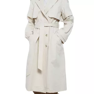 Trench Donna Flor in Cotone con Maniche Removibili - Colore Burro