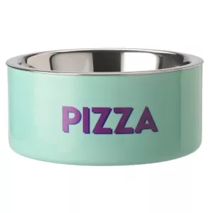 Ciotola per Cani in Acciaio Inox Gift Company “Pizza” – Verde Ø 20 cm