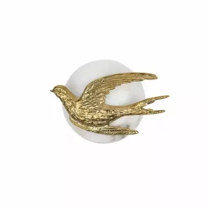 Lampada da parete Pap Deco Bird Ottone e Alabastro