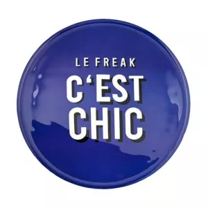 Vassoio Decorativo Rotondo Gift Company “Le Freak C’est Chic” – Metallo Blu Ø 31 cm